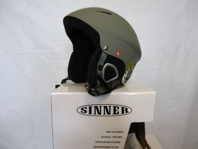 sinner Skihelm, Distortian mat groen