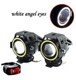 Set Motorfiets 12v 125w spotlight LED Angel Eye