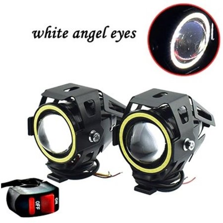 Set Motorfiets 12v 125w spotlight LED Angel Eye