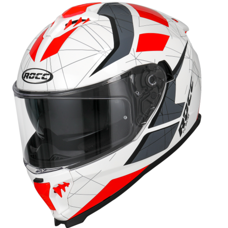 Rocc rocc intergraal helm model 390 wit/grijs/rood