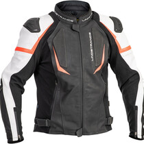 L-28  Leren Motorjas Lindstrands Sanden zwart/wit maat 52