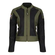 M-3 Jodie mesh dames jas groen / zwart textiel maat L
