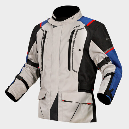 LS2 LS2 Narvik jas textiel blauw/zwart/grijs/rood