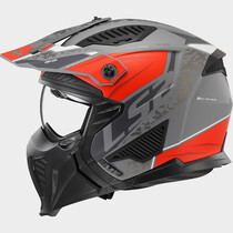 LS2 OF606 helm Drifter Devor mat-zilver/titanium rood 22.06