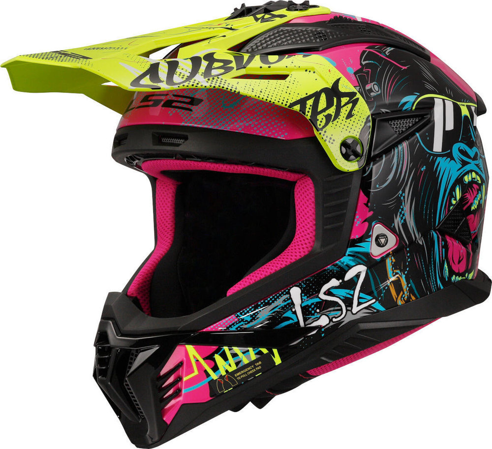 ls2 LS2 MX708 Fast II Gorilla Motorcross Helm maat S en L