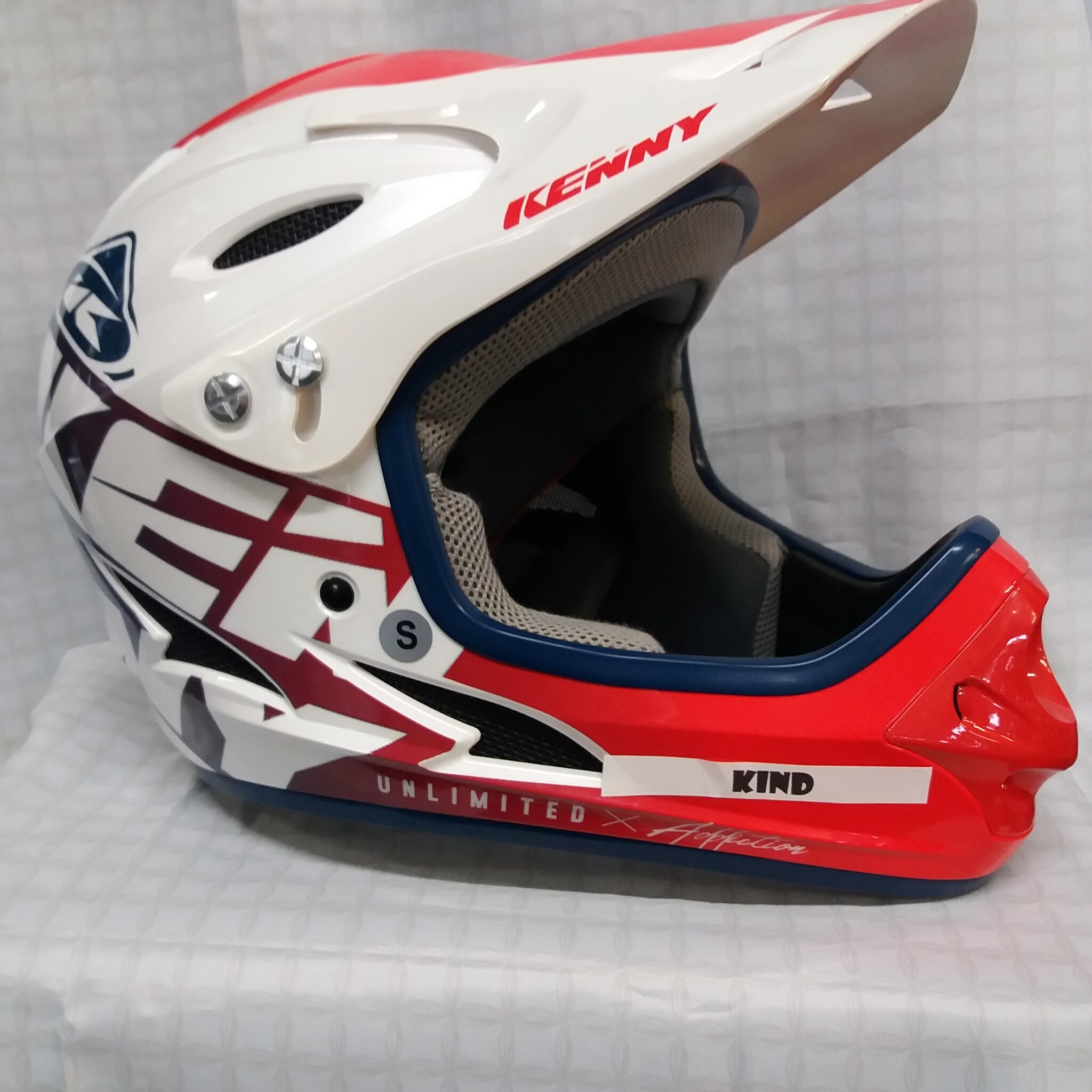 kenny kenny kinder cross helm wit/rood