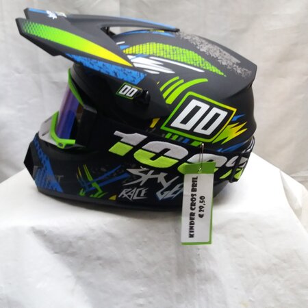 ali Kinder croshelm zwart /neon maat m excl. cros bril