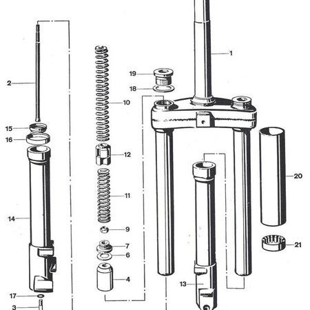 Kreidler Kreidler RS K53/54 vanaf 1968 voorvork veren set oud model
