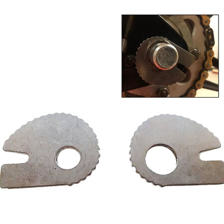 Kreidler kettingspanner set links en rechts ribbel  3mm RVS