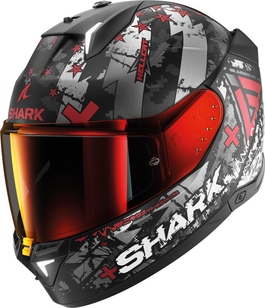 SHARK SHARK SKWAL i3 HELLCAT Mat Black Chrom Red