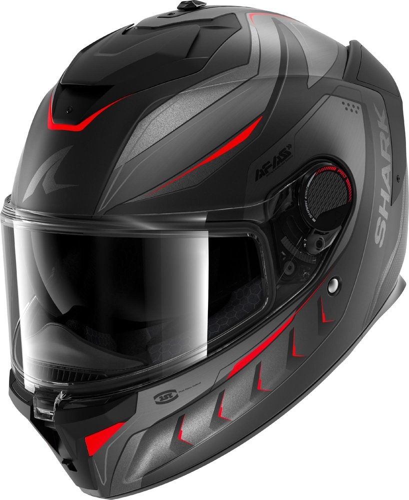 SHARK SHARK SPARTAN GT PRO CARBON MEKARIUM Mat Carbon Anthracite Red