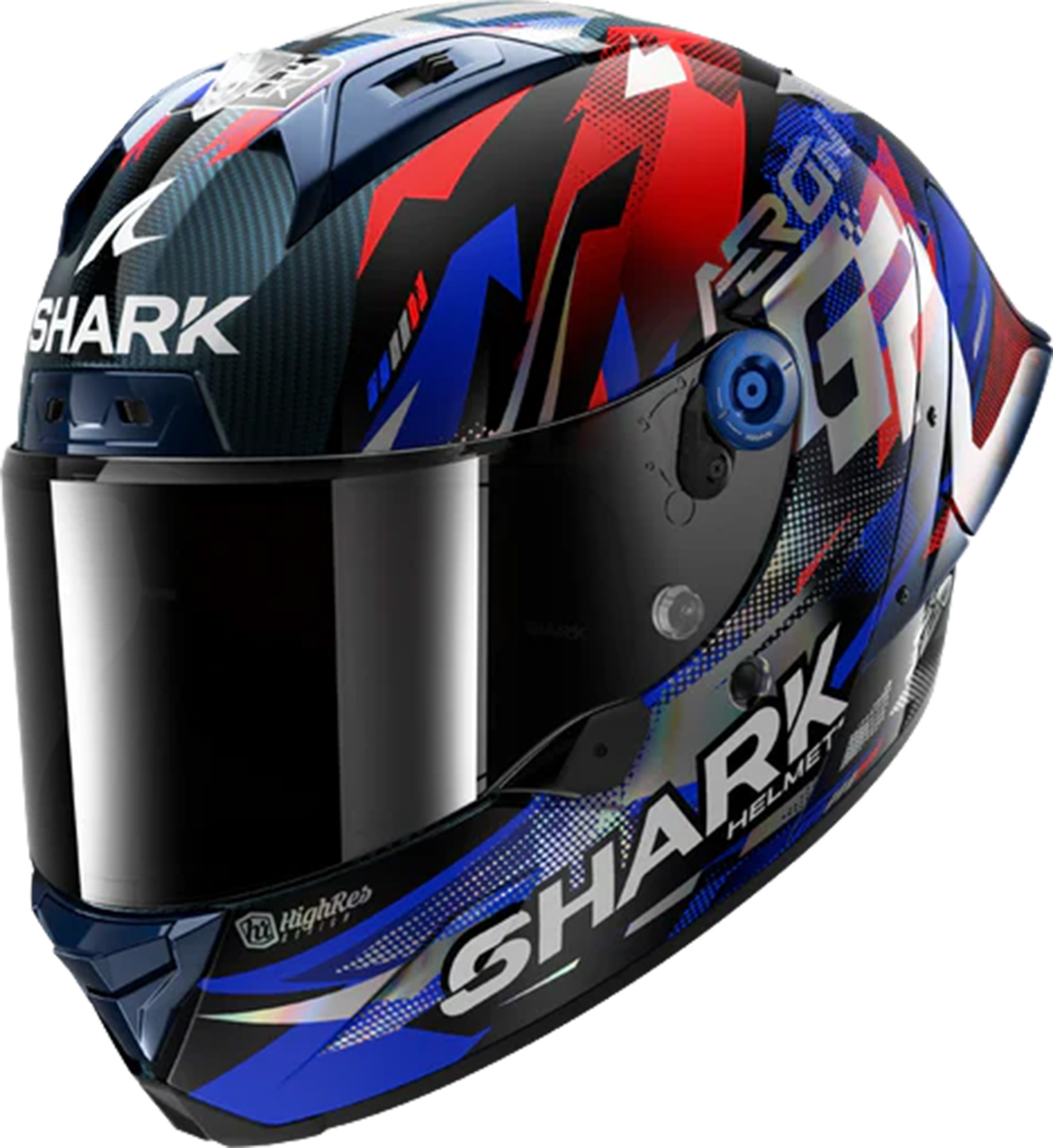 SHARK SHARK AERON-GP FIM RACING #1 REPLICA ZARCO VICTORY 2025 Carbon Blue Chrome