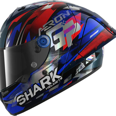 SHARK SHARK AERON-GP FIM RACING #1 REPLICA ZARCO VICTORY 2025 Carbon Blue Chrome