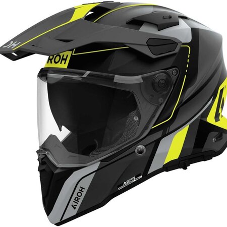 airoh Airoh Commander 2 Skip carbon  Motocrosshelm zwart matt/grijs/neon-geel