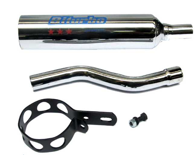 H-6747 HONDA MT50  Einddemper Biturbo chroom