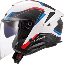 LS2 OF618 Verso II Air Jet Helm wit/blauw/rood