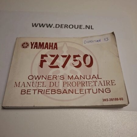 13 werkplaats handboekje YAMAHA FZ750 1988 gebruikt 13 werkplaats handboekje YAMAHA FZ750 1988 gebruikt