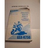 228 werkplaats handboekje SUZUKI GSX-R750 1995 gebruikt 228 werkplaats handboekje SUZUKI GSX-R750 1995 gebruikt