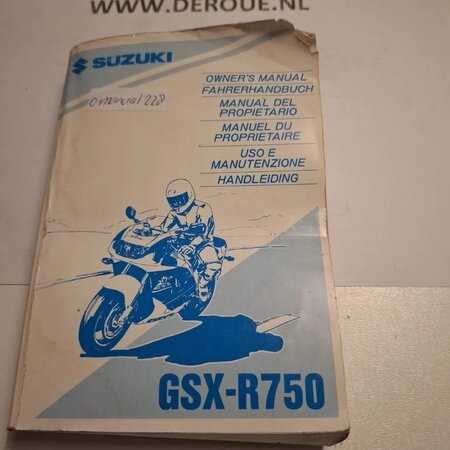 228 werkplaats handboekje SUZUKI GSX-R750 1995 gebruikt 228 werkplaats handboekje SUZUKI GSX-R750 1995 gebruikt