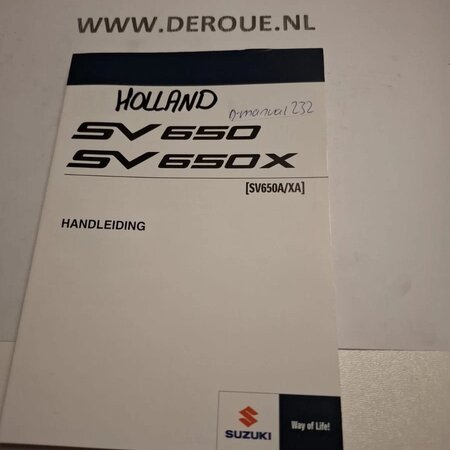 232 werkplaats handboekjeSUZUKI SV650/ SV650X 1999 gebr. 232 werkplaats handboekjeSUZUKI SV650/ SV650X 1999 gebr.