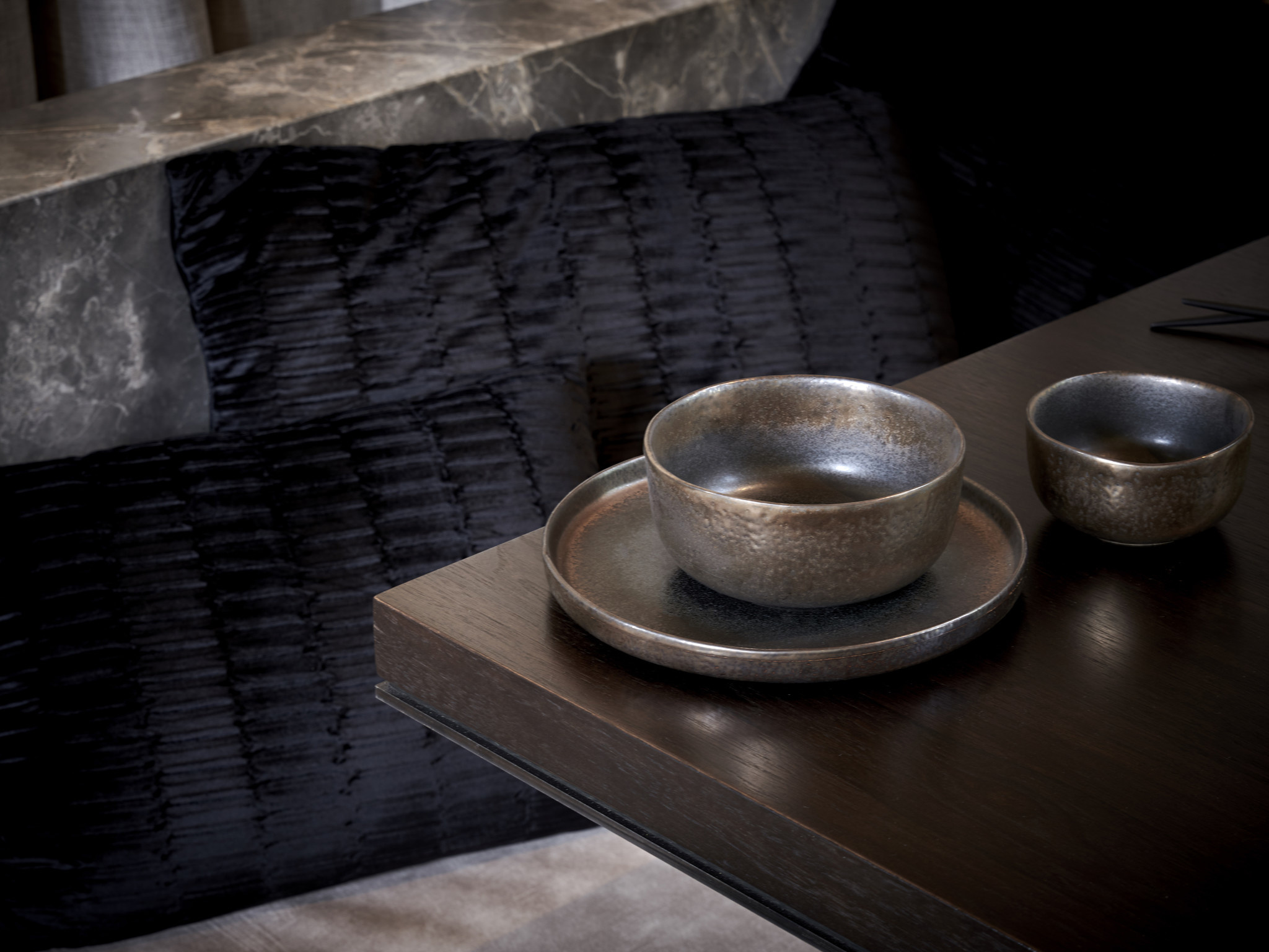 STUDIO URBAN plat bord 26 cm gold graphite (set/4) 803246