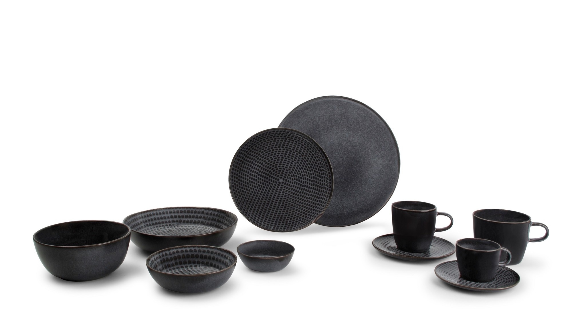 STITCH diep bord 20 cm grijs (set/4) 850265