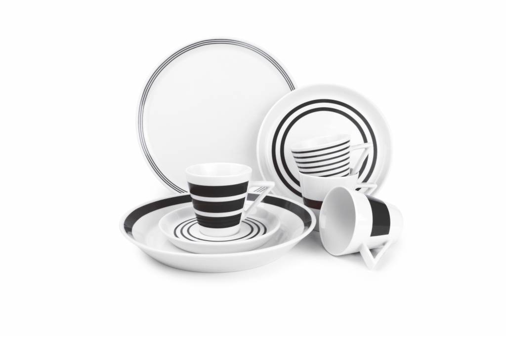 STRIPES diep bord 23cm (zwart) set/6 802121