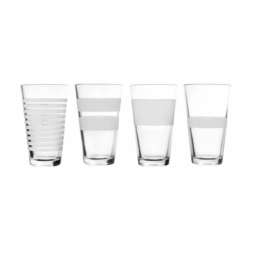 STRIPELESS longdrinkglas Set/4 - inhoud 325 ml. - Bath &