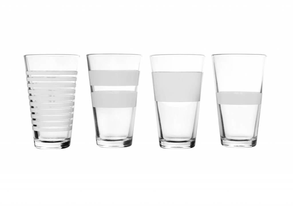 STRIPELESS longdrinkglas 325 ml (wit) set/4 800754