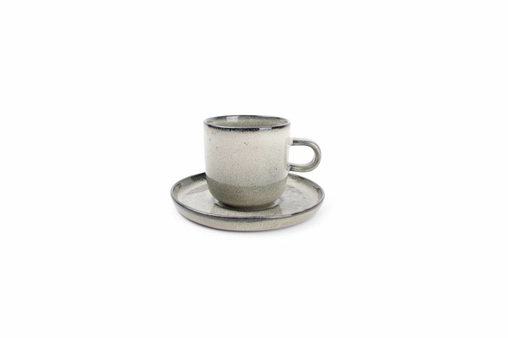 MERIDIAN kop en schotel groenblauw 240 ml (set/4) 850611