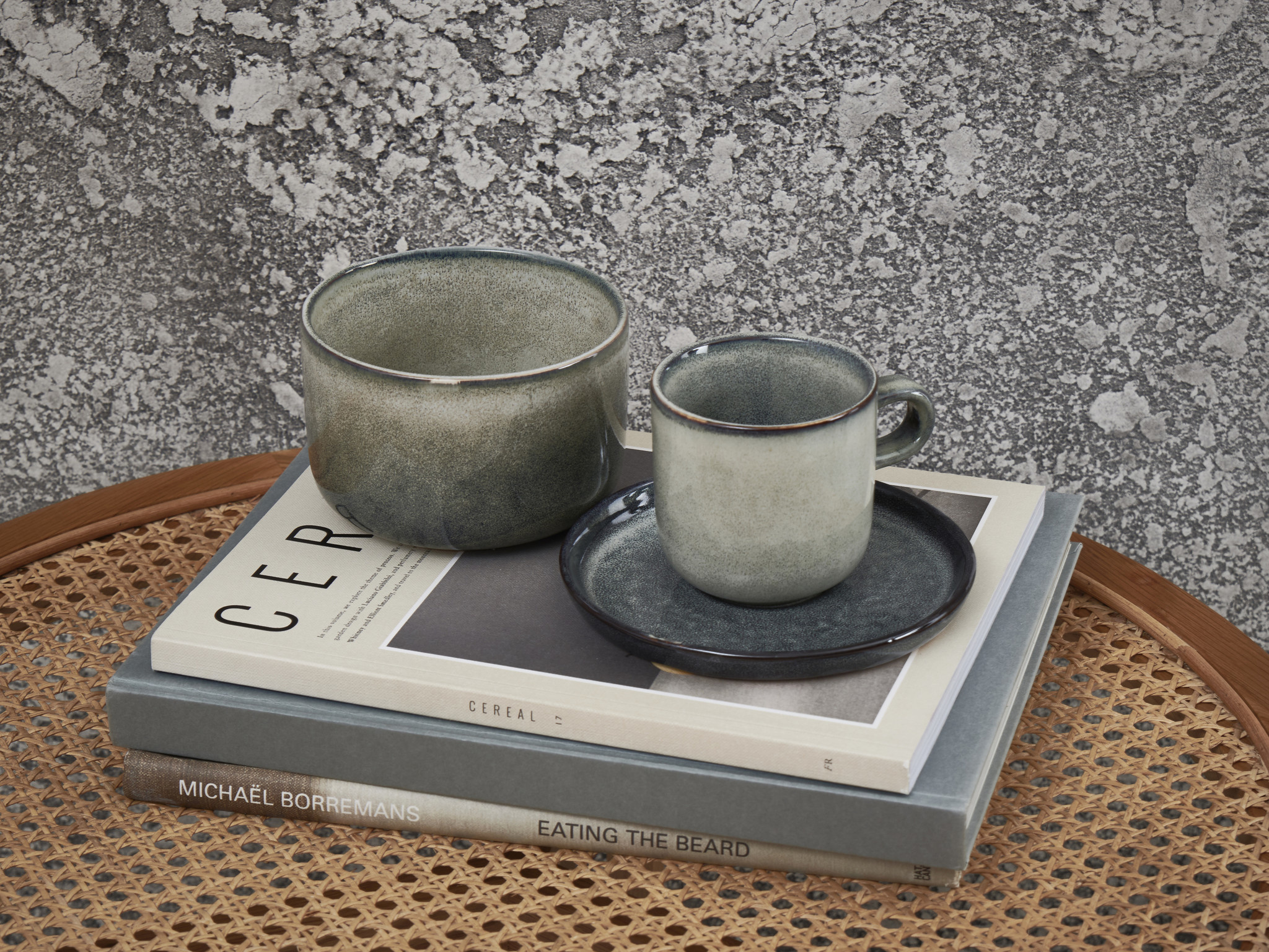 MERIDIAN plat bord 26 cm groenblauw (set/4) 850600