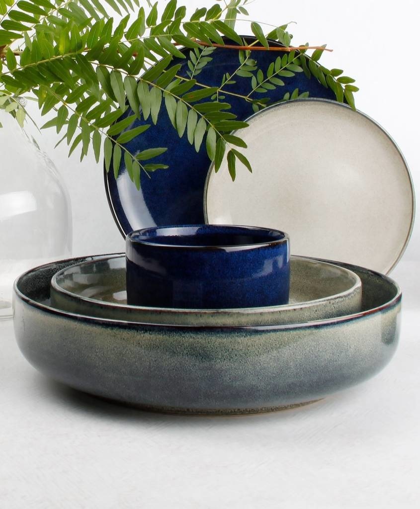 MERIDIAN plat bord 26 cm groenblauw (set/4) 850600