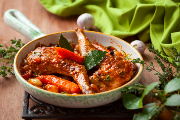 Stoofpot van konijnenbouten