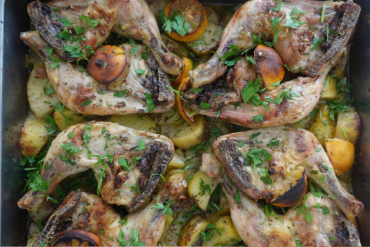 Citroenkip uit de oven