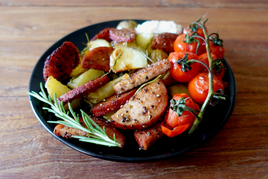 Rozemarijnaardappeltjes met grillworst
