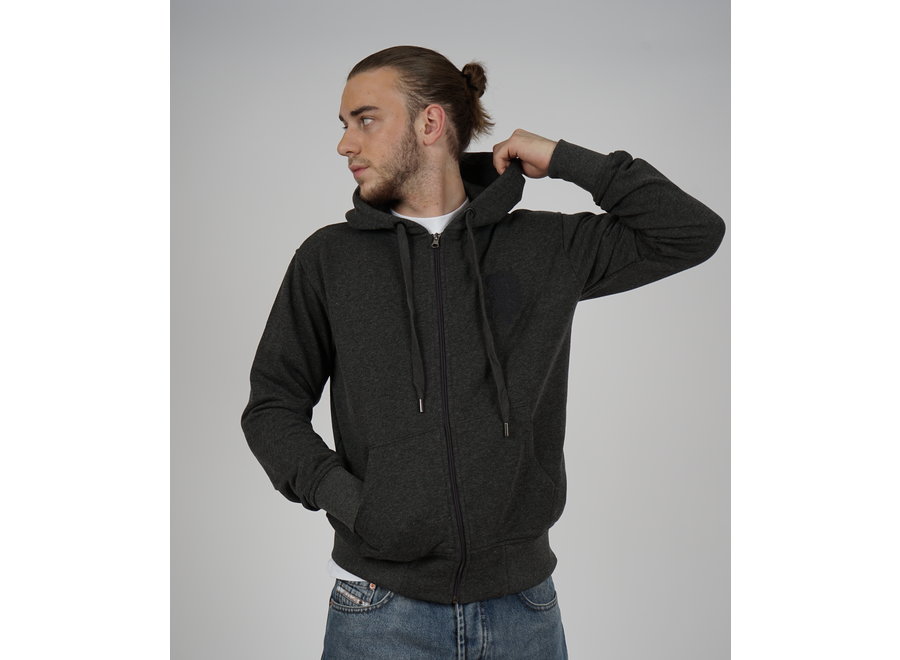 Zip Hoodie Initial - Anthrazit