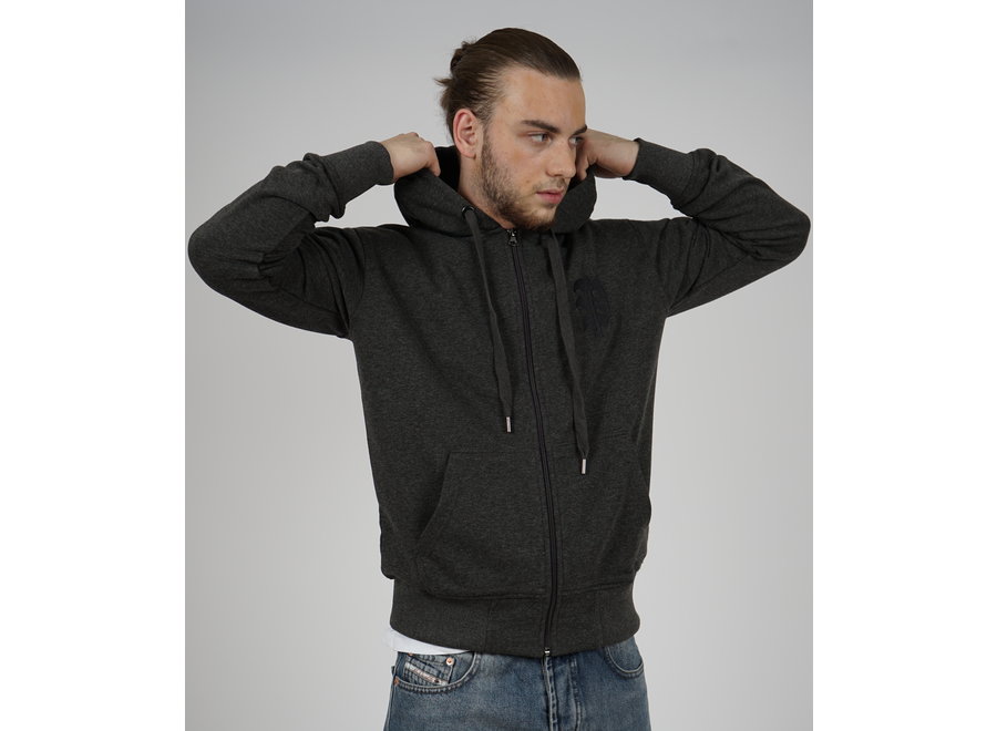 Zip Hoodie Initial - Anthrazit