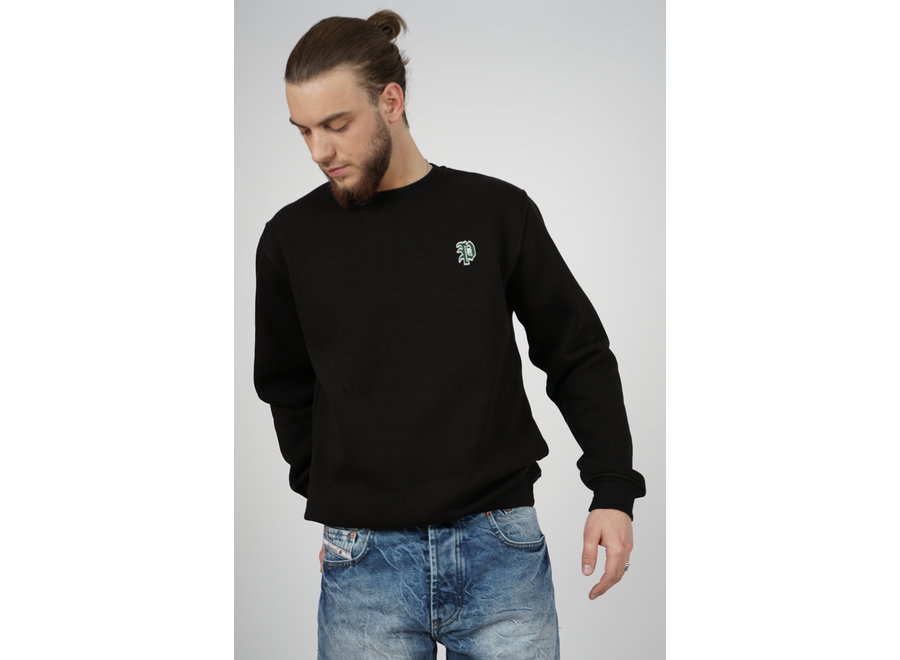 P-Sweatshirt mit Label-Stitching in schwarz