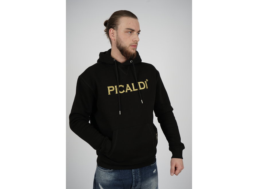 Charlie Kapuzen Sweatshirt Hoodie Schwarz Gold