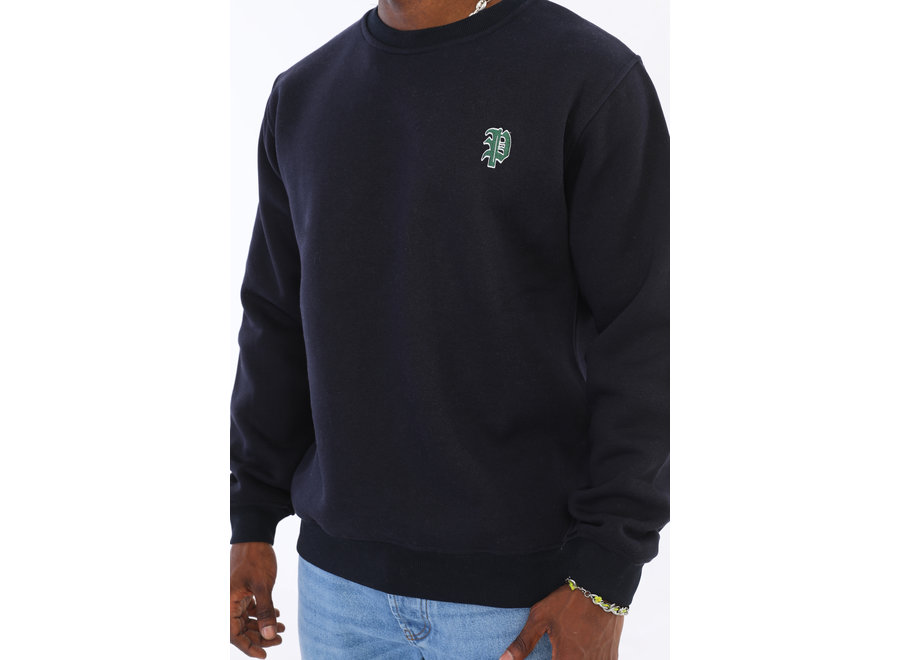 P-Sweatshirt mit Label-Stitching in Marine