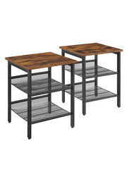 O'DADDY Tables de chevet lot de 2 | table de chevet avec étagère réglable en filet