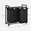 O'DADDY O'DADDY Panier à linge 2 compartiments - trieur à linge extensible avec étagère - 73 x 33 x 72 cm - métal - noir avec marron