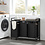 O'DADDY O’DADDY Wasmand 3 vakken – uitschuifbare wassorteerder met plank - 92.5 x 33 x 71 cm – metaal - dark grey