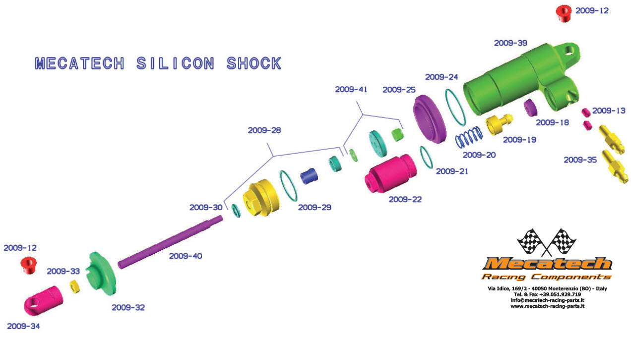 Mecatech Silicon Shocks exploded view