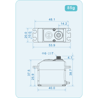 Theta RAZOR-X1 Brushless HV Servo met NFC chip