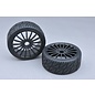 MCD-Racing 180mm Asphalt Reifen Blue Medium inkl. 17-Speichen Felgen schwarz (verklebt)