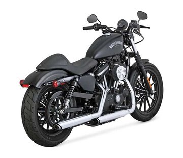 Vance & Hines Silenciadores Twin Slash de 3 pulgadas, negros o cromados - Se adapta a:> 14-22 Sportster XL