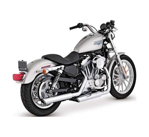 Vance & Hines uitlaat Twin Slash 3 inch dempers zwart of chroom - Past op:> 04-13 Sportster XL