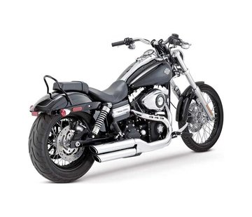 Vance & Hines Auspuff Twin Slash 3 Zoll Schalldämpfer Schwarz oder Chrom - Passend für: > 08-16 Dyna FXDF FATBOB; 10-16 Dyna FXDWG