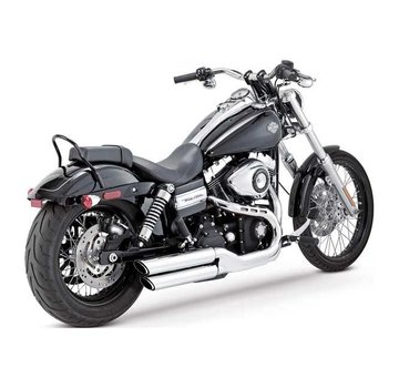 Vance & Hines exhaust Twin Slash 3 inch Mufflers Black or Chrome - Fits: > 08-16 Dyna FXDF FATBOB; 10-16 Dyna FXDWG